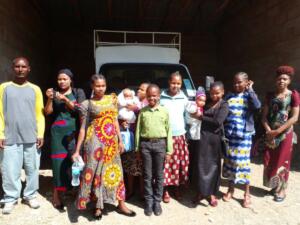 girls going to church